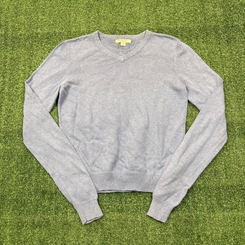American Eagle V-Neck Sweater Light Blue Knit